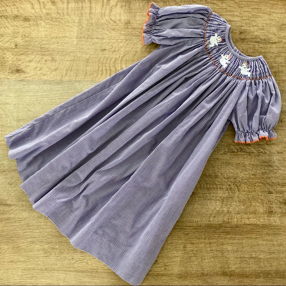 Southern Sunshine Kids Smocked Ghosts Bishop Dress